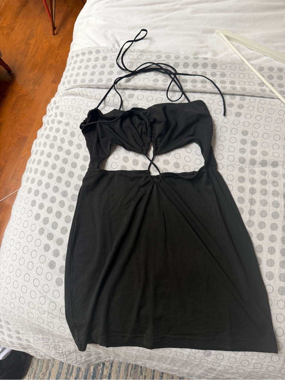Black Cutout Halter Mini Dress - Brand Unspecified